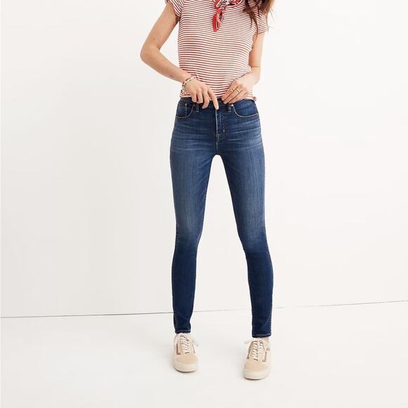 Madewell 10" High-Rise Skinny Jeans in Danny Wash:‎ Tencel Denim Edition Sz 23T - Picture 1 of 15